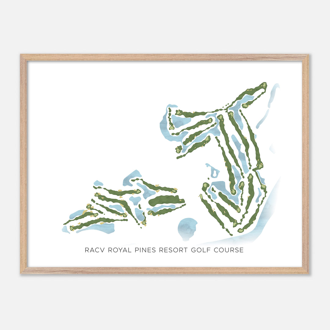 Print of Racv Royal Pines Resort Golf Course Modern Map