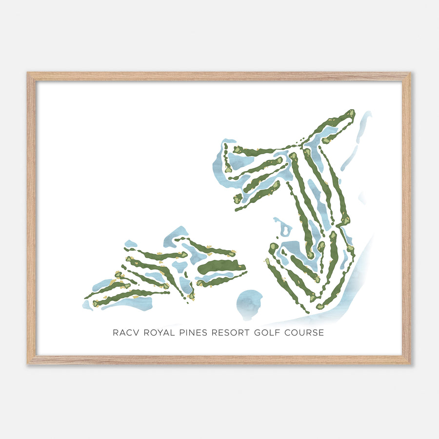 Print of Racv Royal Pines Resort Golf Course Modern Map