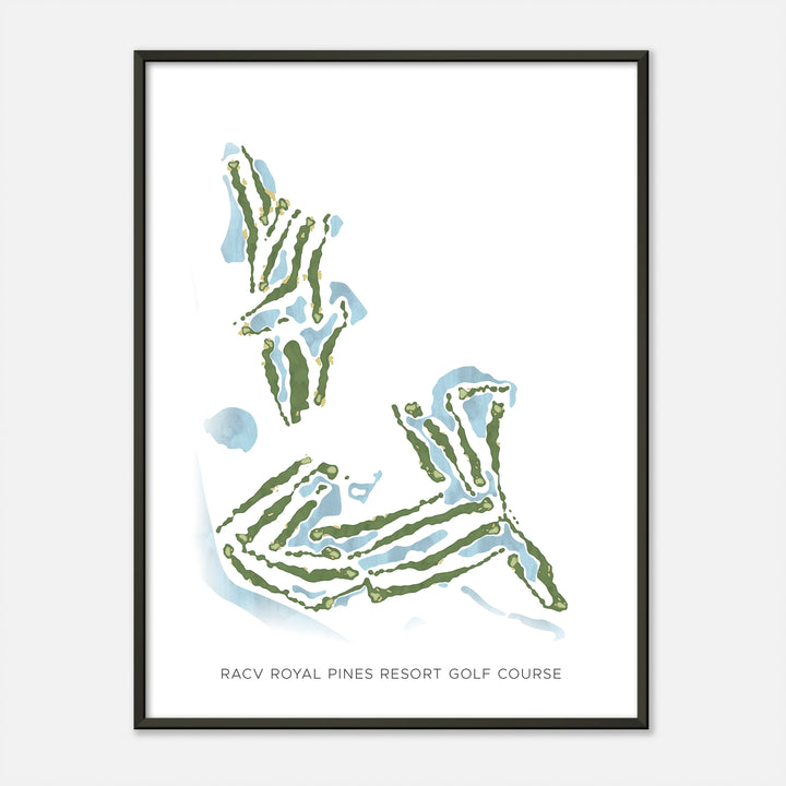Print of Racv Royal Pines Resort Golf Course Modern Map