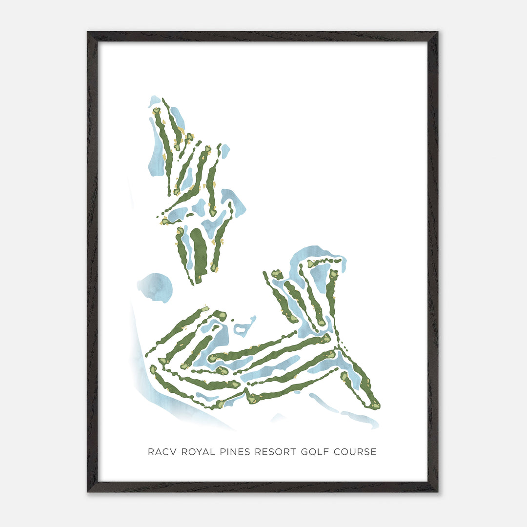 Print of Racv Royal Pines Resort Golf Course Modern Map