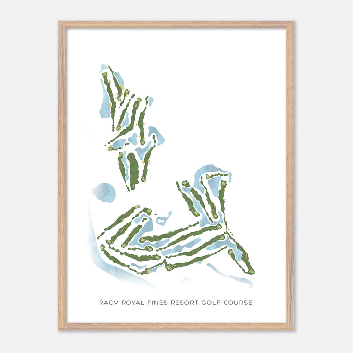 Print of Racv Royal Pines Resort Golf Course Modern Map