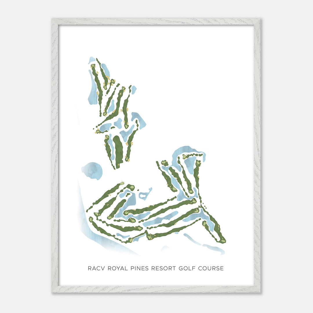 Print of Racv Royal Pines Resort Golf Course Modern Map