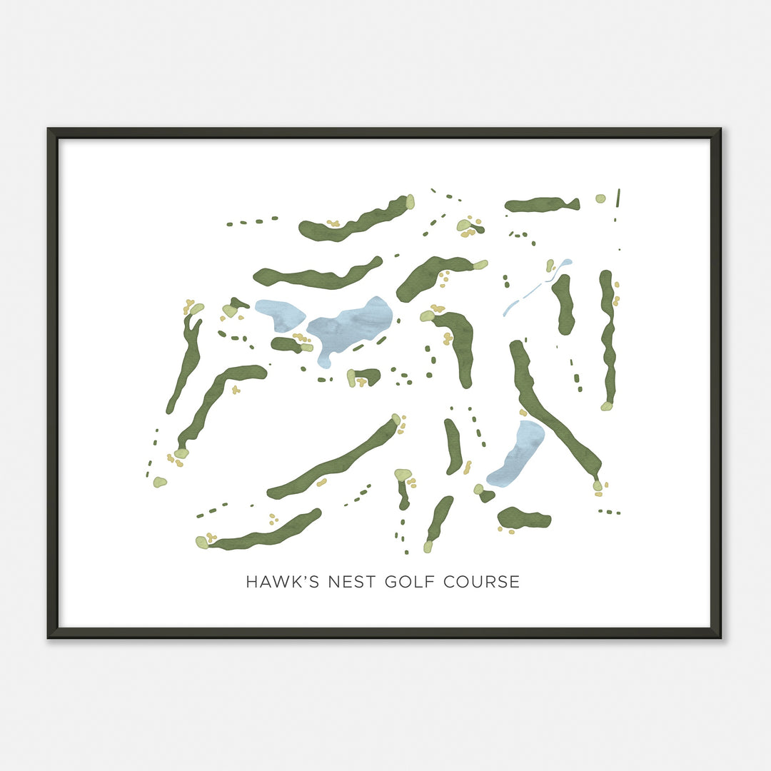 Print of Hawk'S Nest Golf Course Modern Map