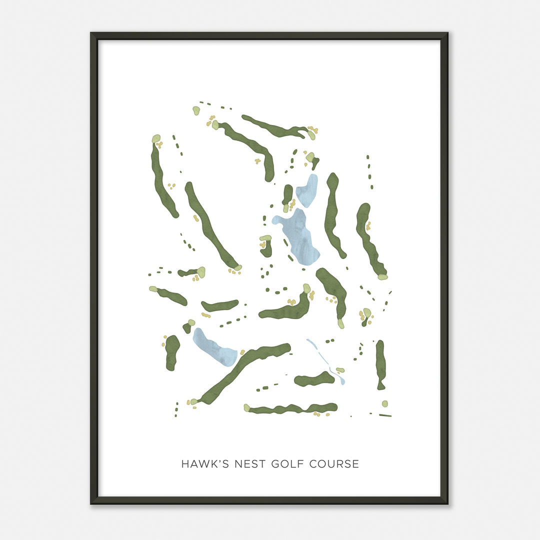 Print of Hawk'S Nest Golf Course Modern Map