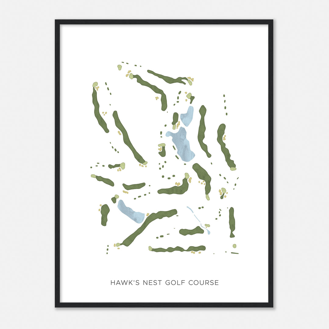 Print of Hawk'S Nest Golf Course Modern Map