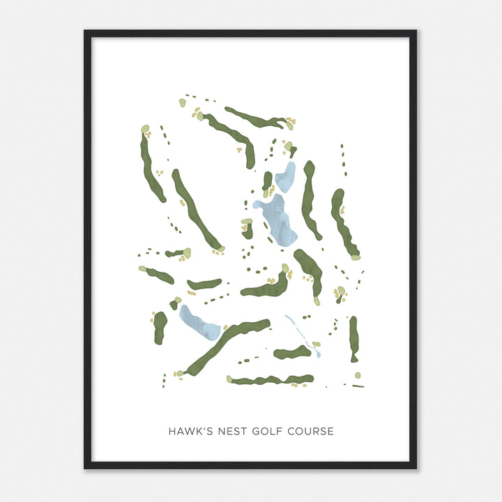 Print of Hawk'S Nest Golf Course Modern Map