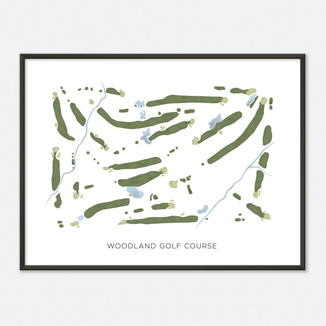 Print of Woodland Golf Course Modern Map