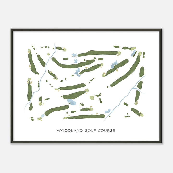 Print of Woodland Golf Course Modern Map