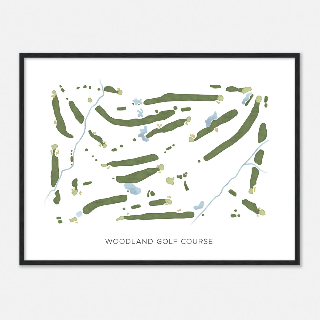 Print of Woodland Golf Course Modern Map