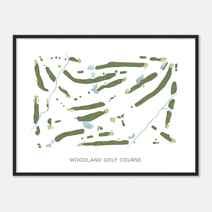 Print of Woodland Golf Course Modern Map