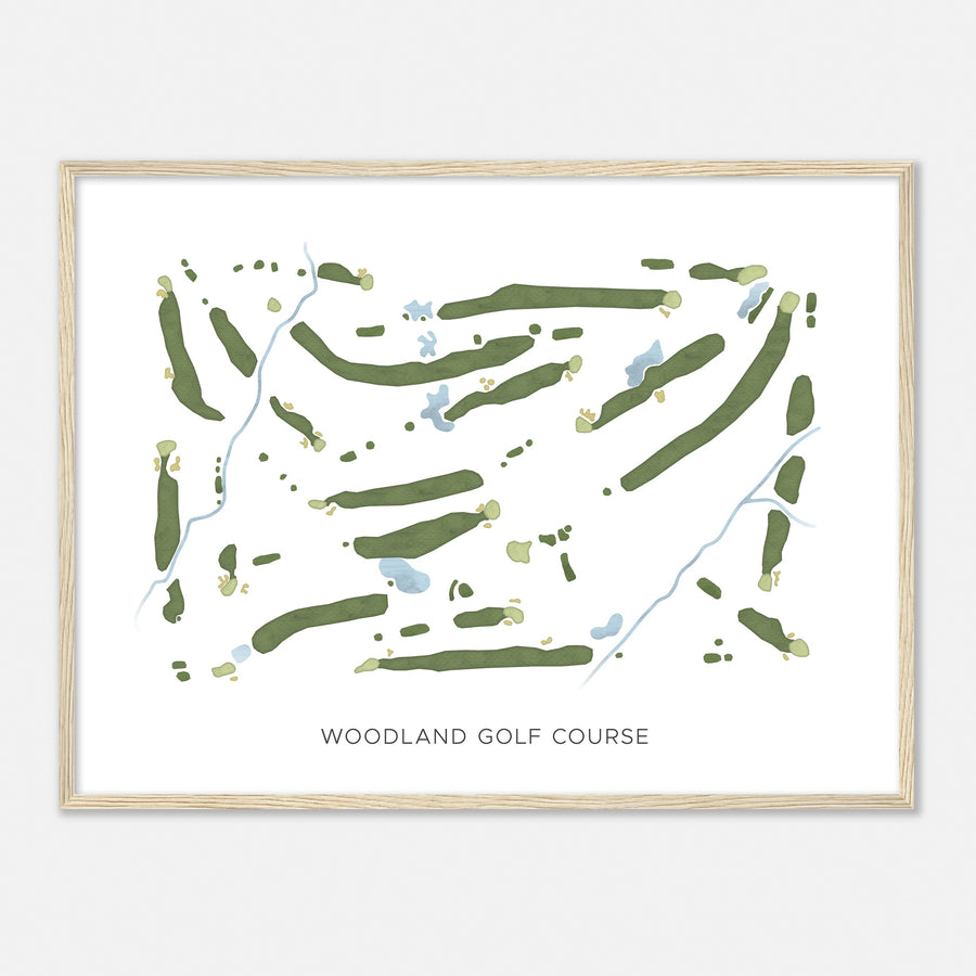 Print of Woodland Golf Course Modern Map