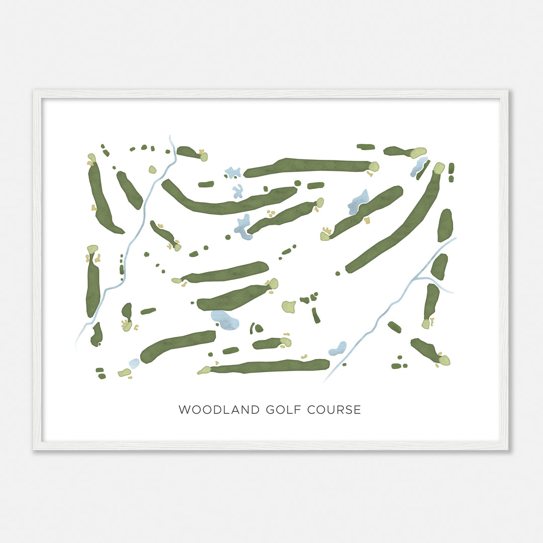 Print of Woodland Golf Course Modern Map