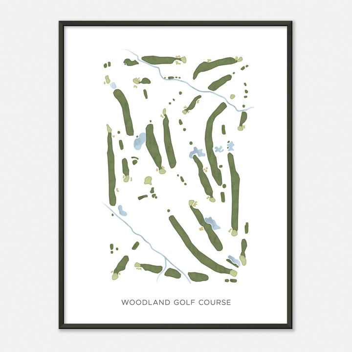 Print of Woodland Golf Course Modern Map