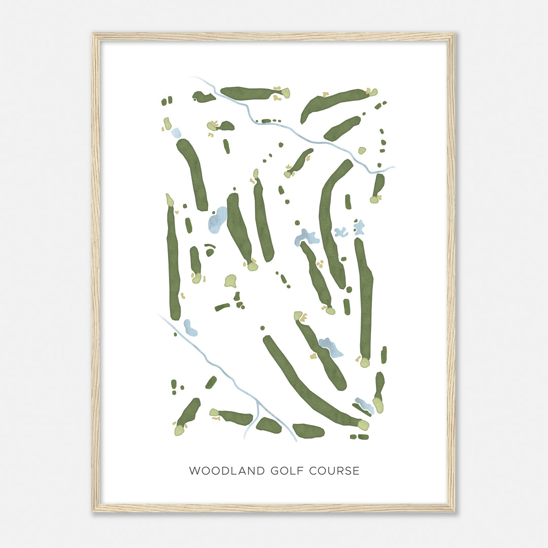 Print of Woodland Golf Course Modern Map
