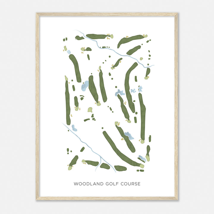 Print of Woodland Golf Course Modern Map