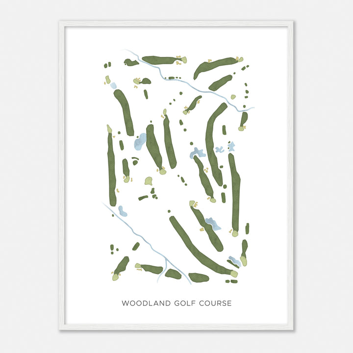 Print of Woodland Golf Course Modern Map
