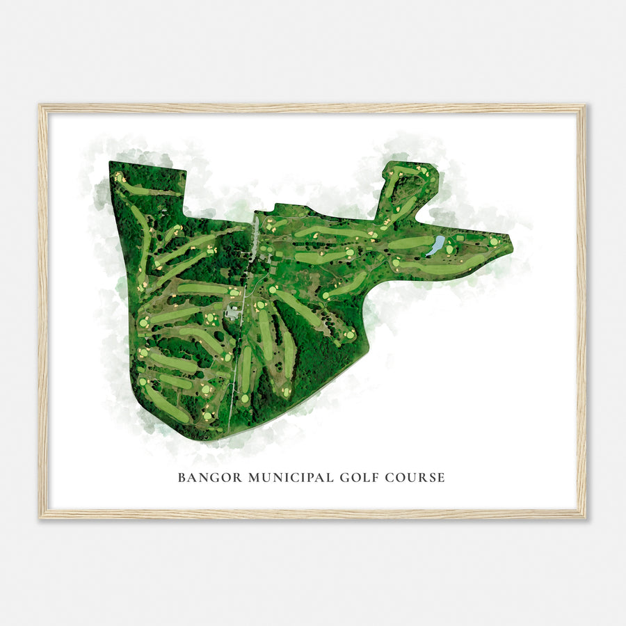 Print of Bangor Municipal Golf Course Classic Map