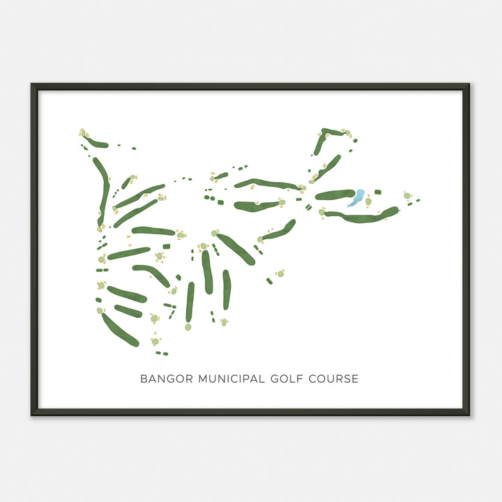 Print of Bangor Municipal Golf Course Modern Map