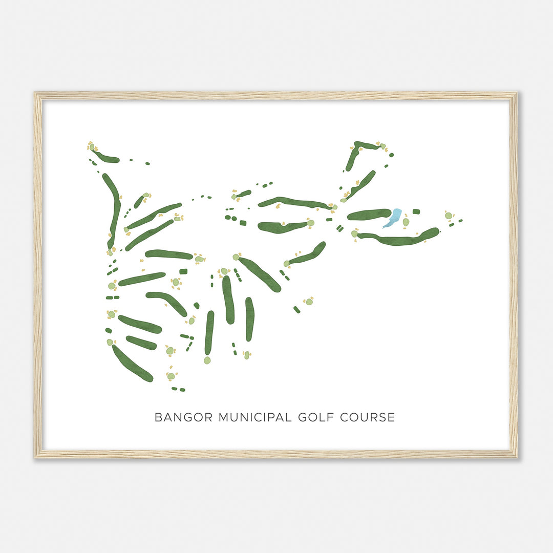 Print of Bangor Municipal Golf Course Modern Map