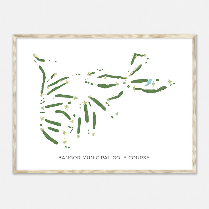 Print of Bangor Municipal Golf Course Modern Map