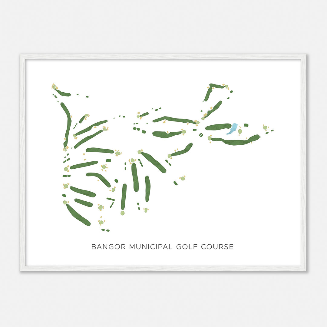 Print of Bangor Municipal Golf Course Modern Map