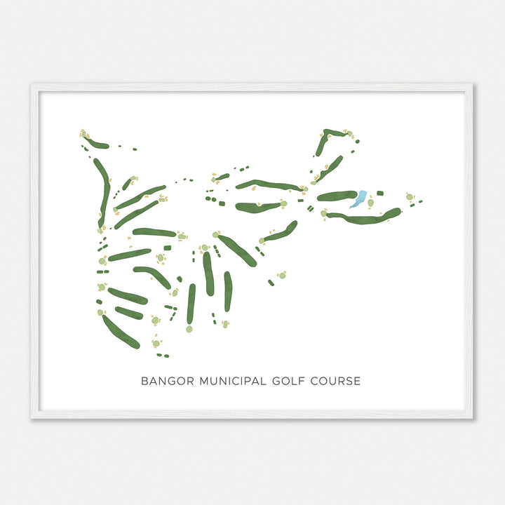 Print of Bangor Municipal Golf Course Modern Map