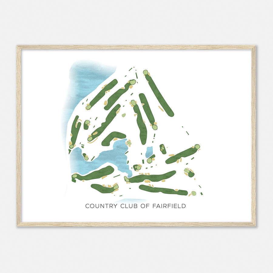 Print of Country Club Of Fairfield Modern Map