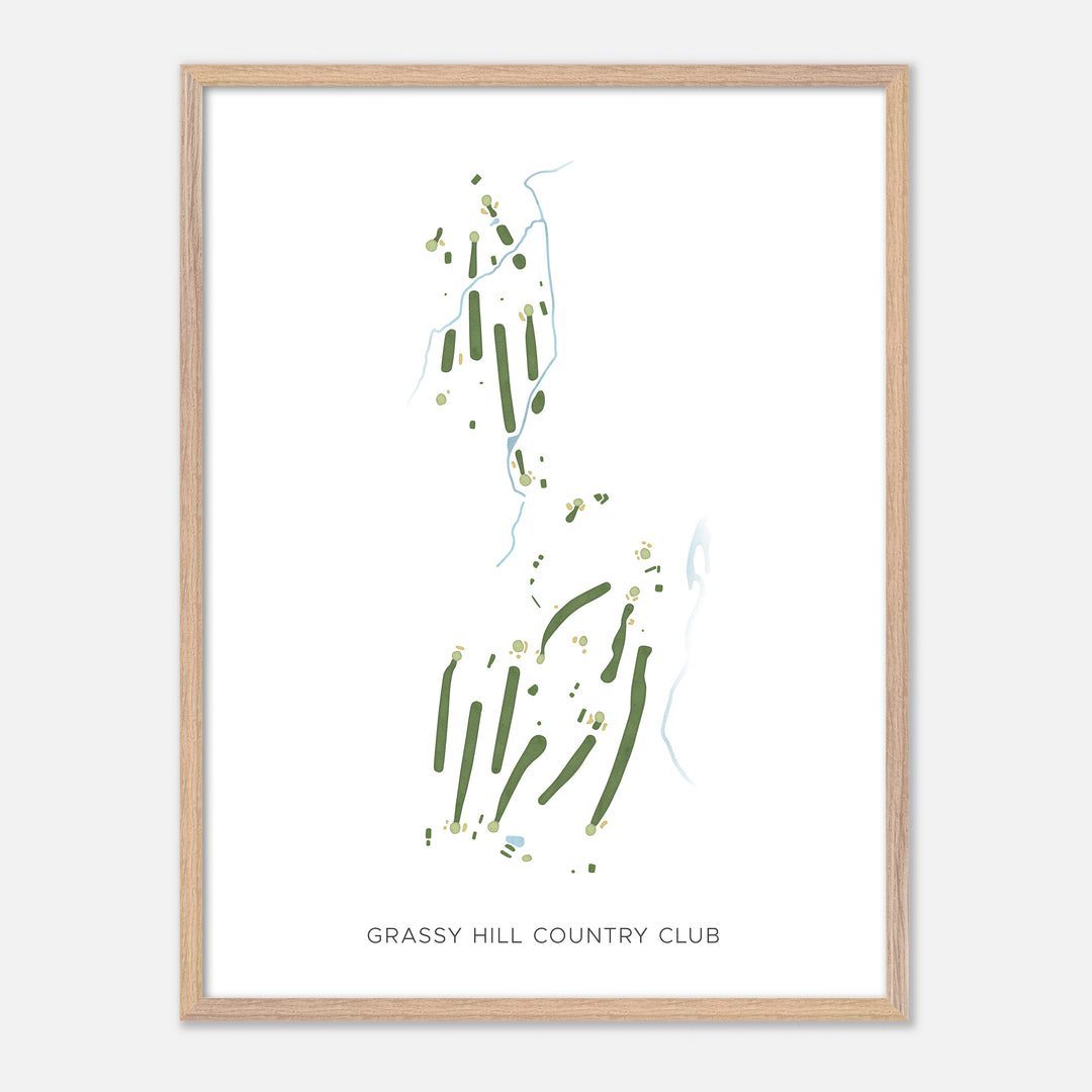 Print of Grassy Hill Country Club Modern Map