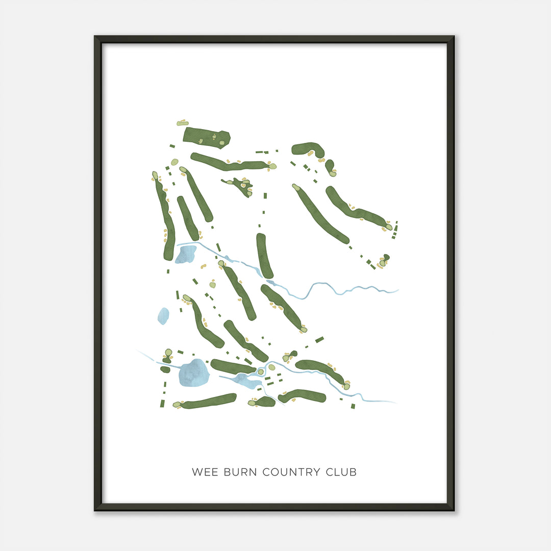 Print of Wee Burn Country Club Modern Map