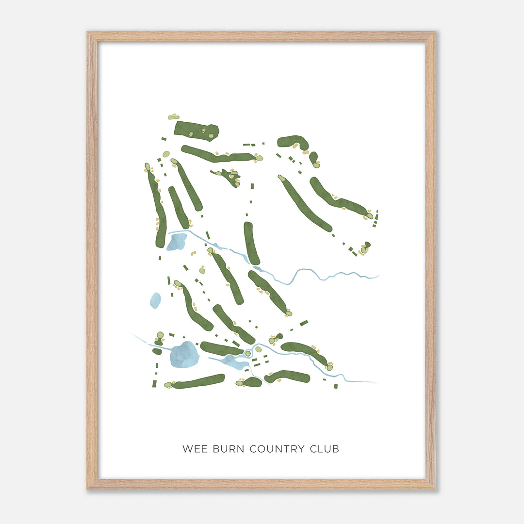 Print of Wee Burn Country Club Modern Map