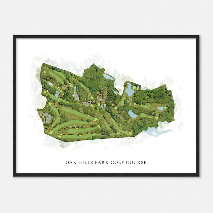 Print of Oak Hills Park Golf Course Classic Map