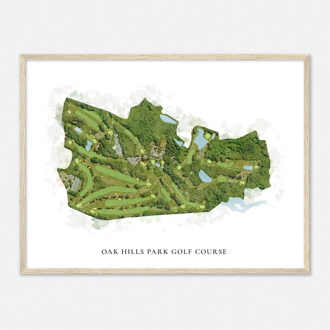 Print of Oak Hills Park Golf Course Classic Map