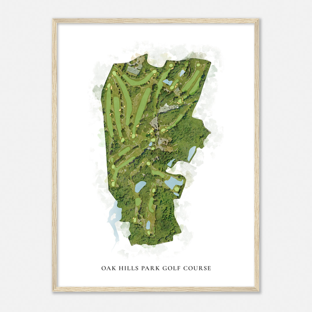 Print of Oak Hills Park Golf Course Classic Map