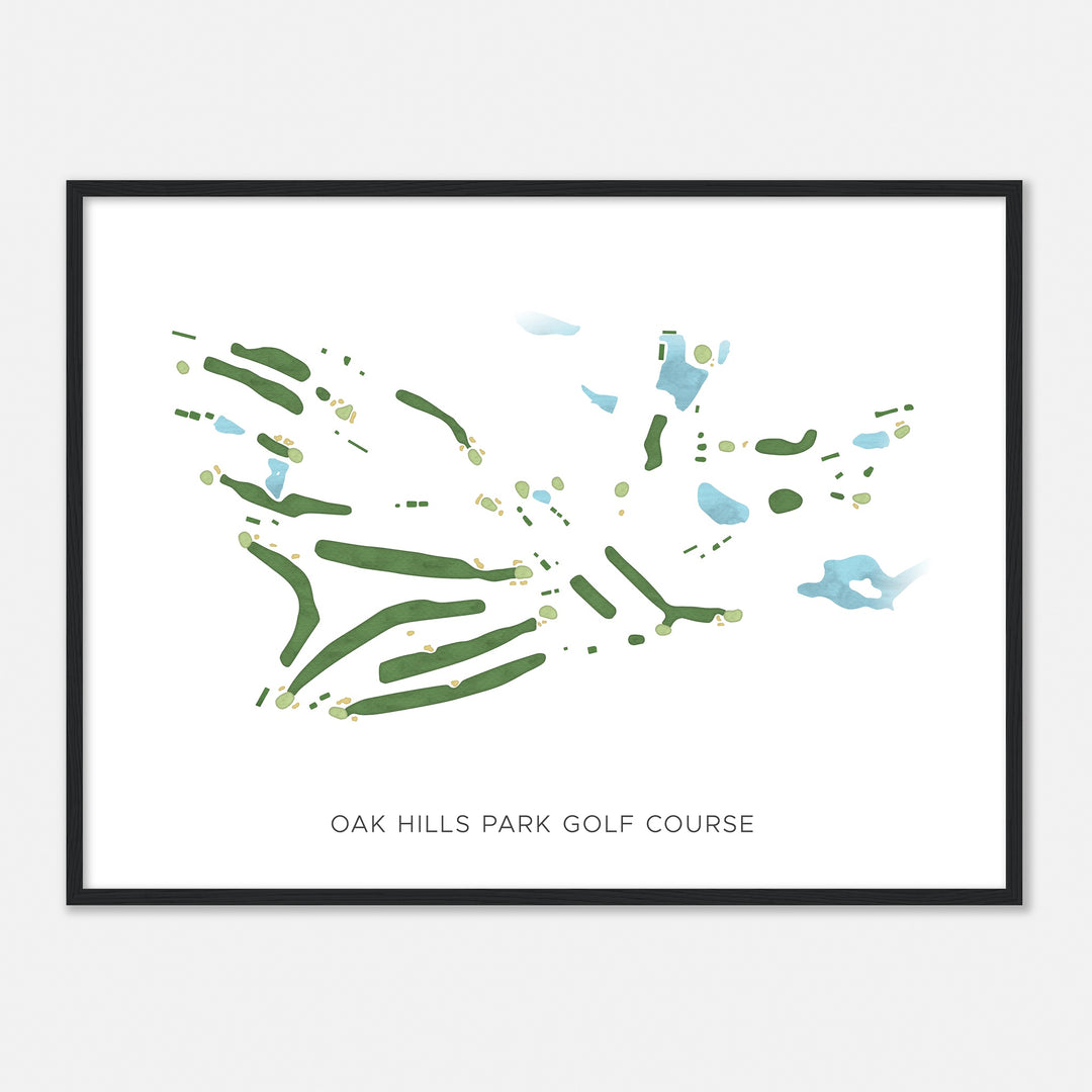 Print of Oak Hills Park Golf Course Modern Map