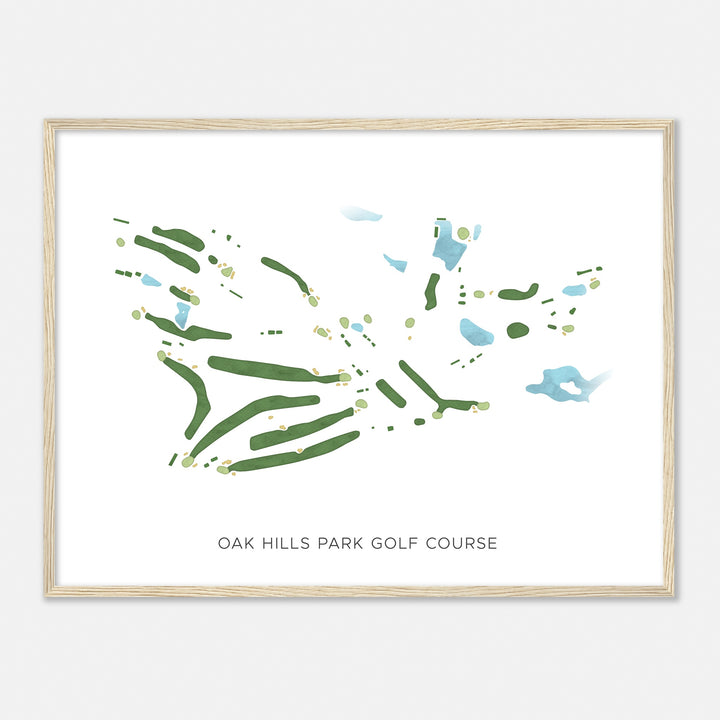 Print of Oak Hills Park Golf Course Modern Map