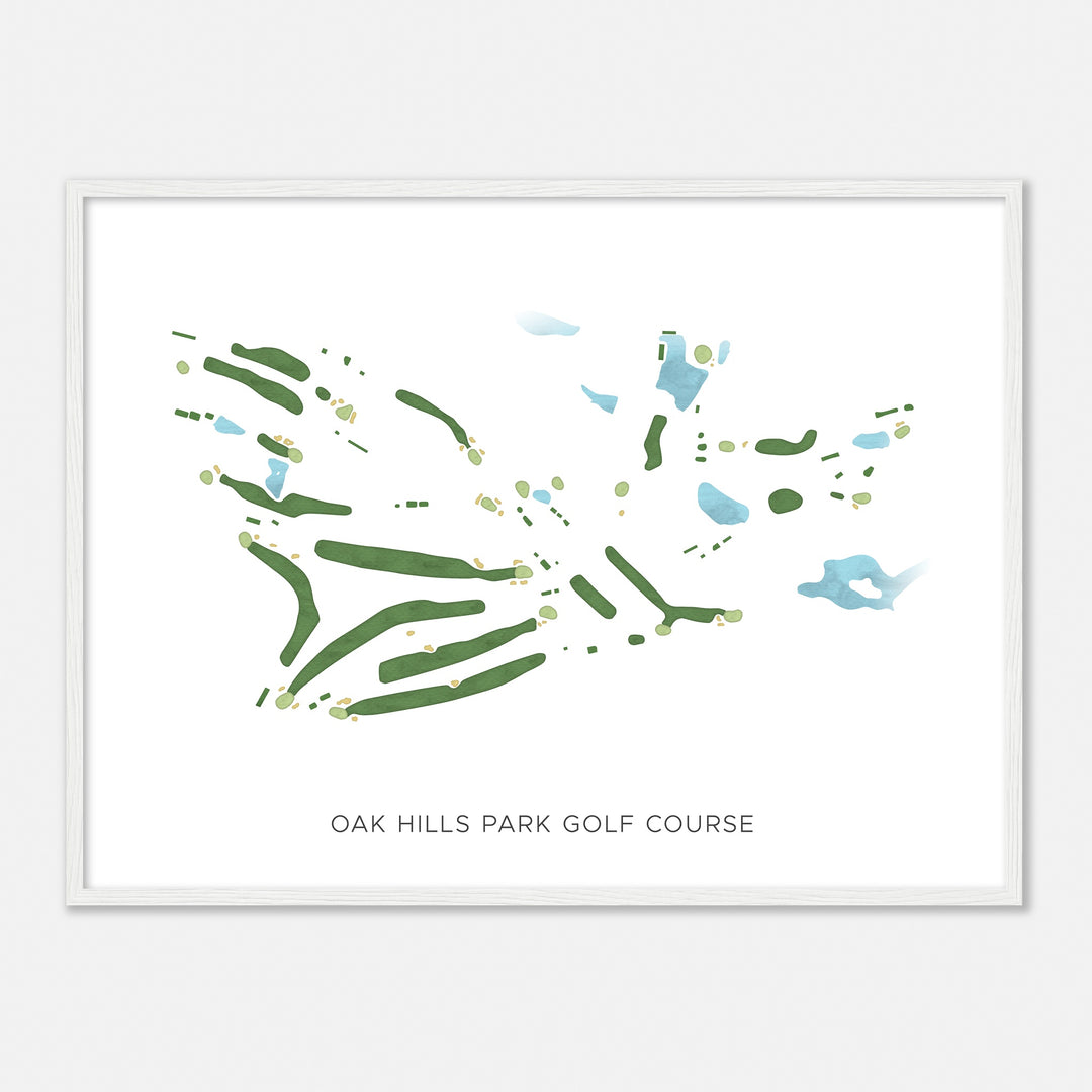 Print of Oak Hills Park Golf Course Modern Map