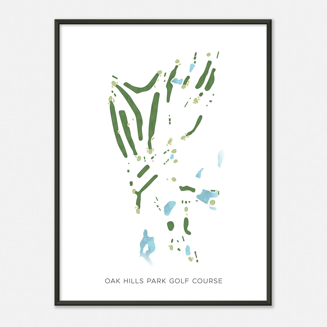 Print of Oak Hills Park Golf Course Modern Map