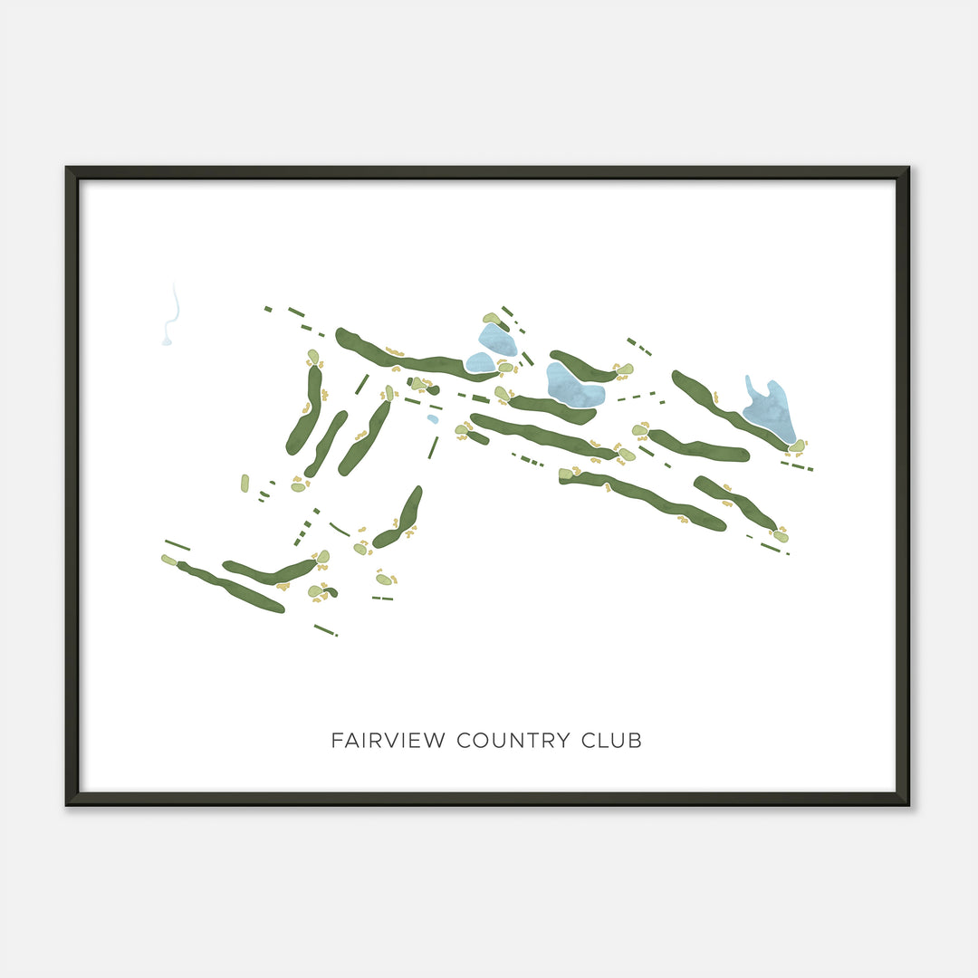 Print of Fairview Country Club Modern Map