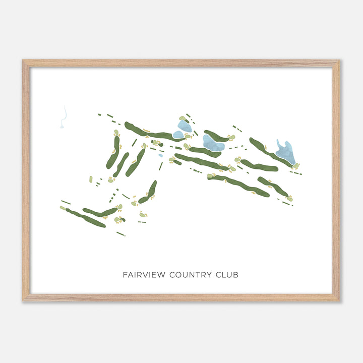 Print of Fairview Country Club Modern Map