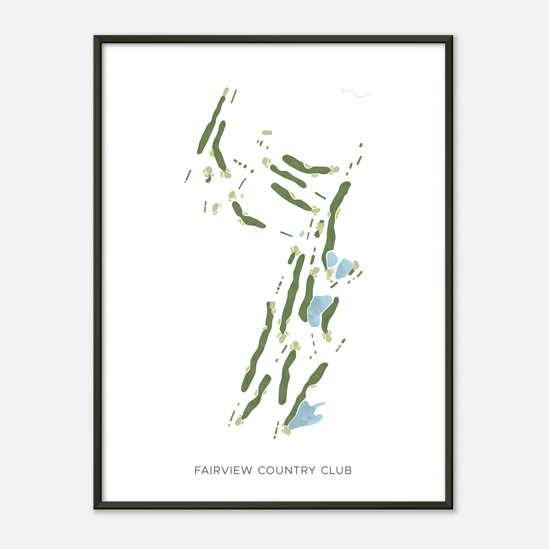Print of Fairview Country Club Modern Map