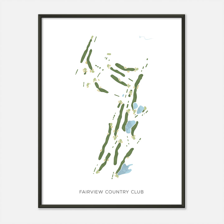 Print of Fairview Country Club Modern Map