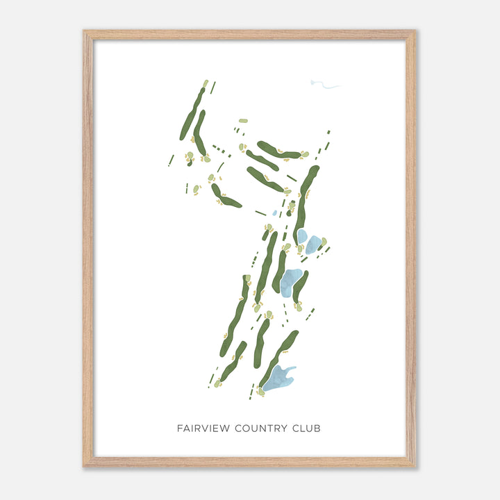 Print of Fairview Country Club Modern Map