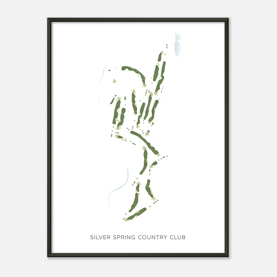 Print of Silver Spring Country Club Modern Map
