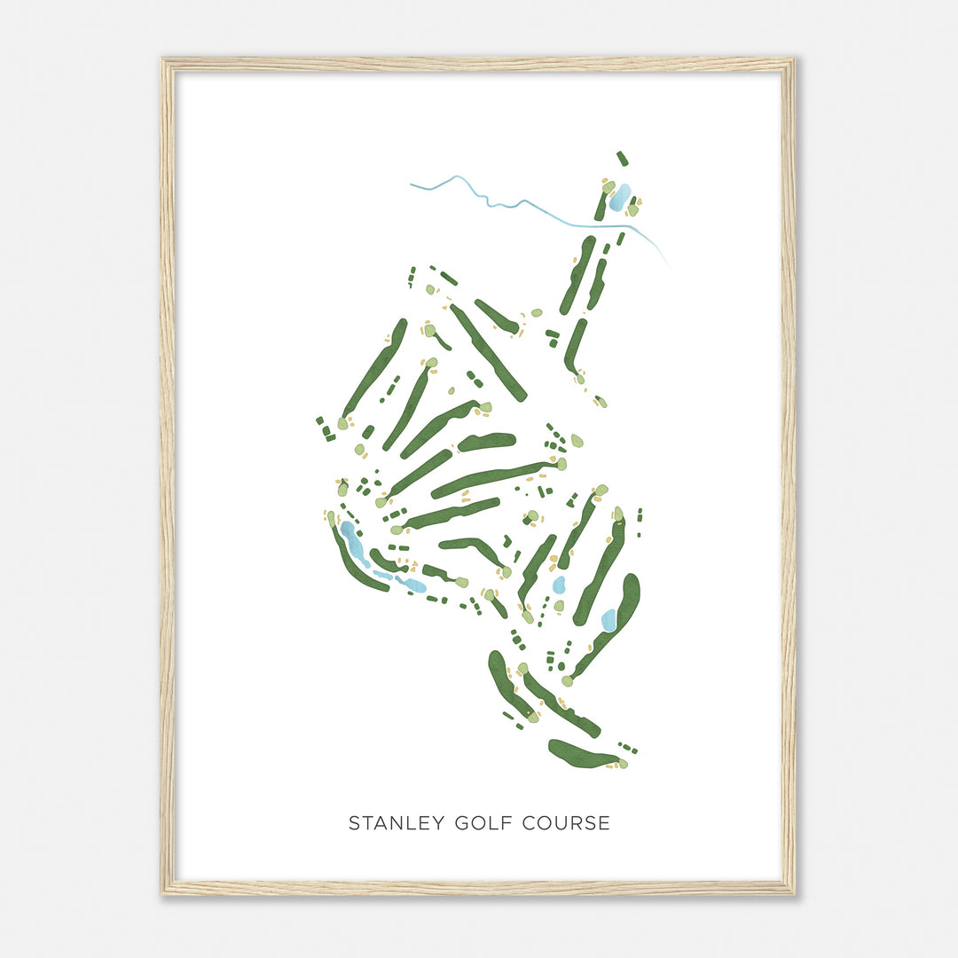 Print of Stanley Golf Course Modern Map