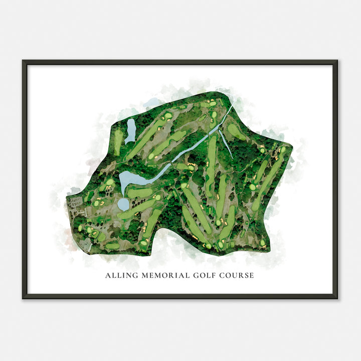 Print of Alling Memorial Golf Course Classic Map