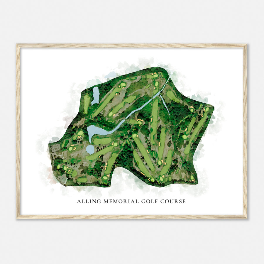 Print of Alling Memorial Golf Course Classic Map