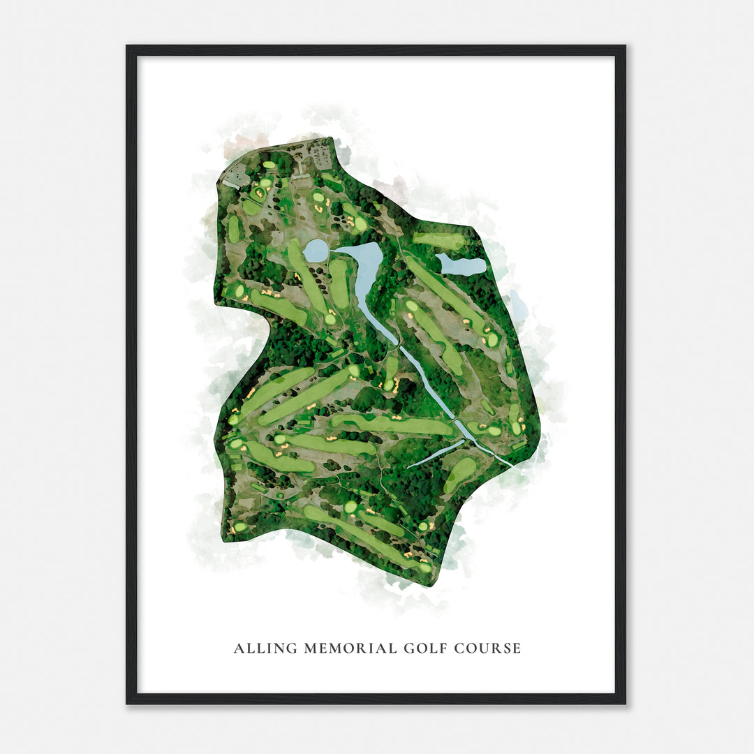 Print of Alling Memorial Golf Course Classic Map