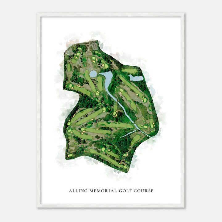 Print of Alling Memorial Golf Course Classic Map