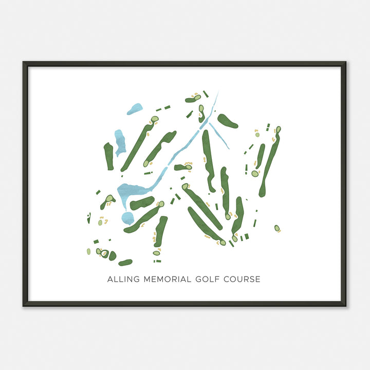 Print of Alling Memorial Golf Course Modern Map