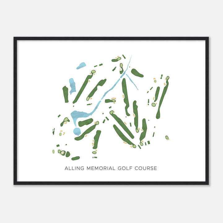 Print of Alling Memorial Golf Course Modern Map